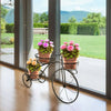Bicycle Plant Stand Outdoor Garden Flower Pot Yard Iron Basket Shelf Home Decor