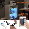 White Sideboard with RGB LED lights Cabinet Display Cupboard Storage Modern