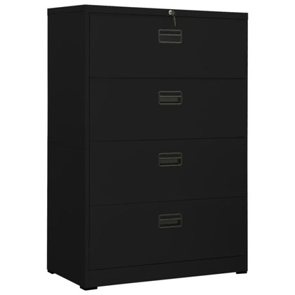 Filing Cabinet Black 90x46x134 Steel M8R1