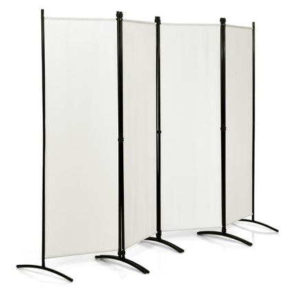 4-Panel Room Divider 173cm Folding Privacy Screen Portable Fiber Wall Divider