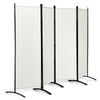 4-Panel Room Divider 173cm Folding Privacy Screen Portable Fiber Wall Divider
