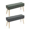 Hallway Bed End Bench Fabric Padded Seat Long Stool Dining Bench Wooden Legs