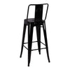 Pack Of 4 Glossy Black High Breakfast Bar Stools Kitchen Counter Metal Pub Chair