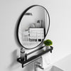 60cm Black Metal Framed Mirror Round Wall Mounted Mirror Bathroom Makeup Dress