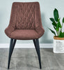 Set of 2 Faux Leather/Suede Dining Chairs Metal Legs Reception Restaurant Chair