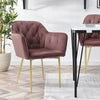 Modern Dining Chair Velvet Padded Seat Tufted Back Armchair Kitchen Home Office