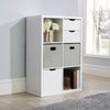 Chunky Storage Cube 6 Shelf Bookcase Wooden Display Unit Organiser White