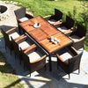 9 PCS Patio Rattan Furniture Dining Set Stackable Garden Wicker Conversation Set