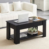 Wooden Coffee Table With Lift Up Top Storage Area and Magazine Shelf