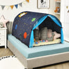 Kids Bed Tunnel Tent Portable Pop Up Playhouse with Double Mesh Curtain and Bag
