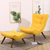 Upholstered Lounge Chairs Armchair Arched Backrest Fabric with Stool Single Sofa