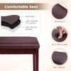 2-in-1 PU Leather Piano Bench Double Duet Seat W/Padded Cushion Music Storage