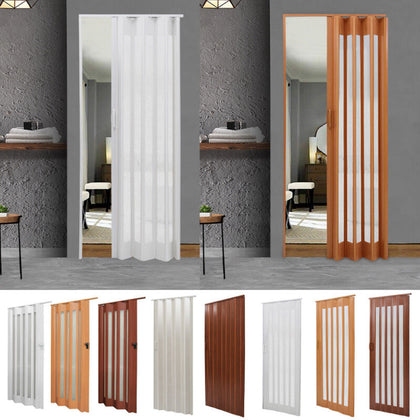 6/10mm PVC Folding Doors Concertina Accordion LivingRoom Sliding Divider H203cm