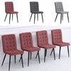 Upholstered High Back Dining Chairs 4pcs/set Office Chair Metal Legs Living Room