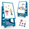 Mobile Kids Art Easel Double-sided Magnetic Painting Board Height Adjustable