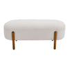 Upholstered Bench Bedroom Dining Room Home Stool Bench With Walnut Wooden Feet