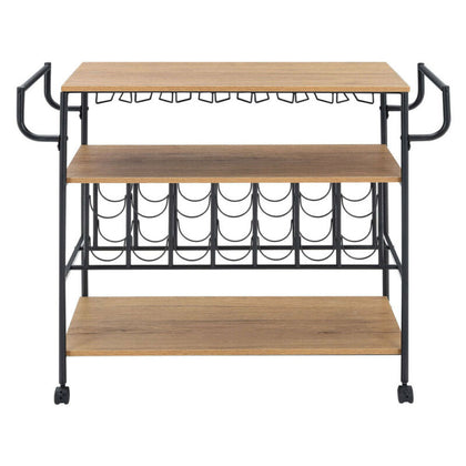 Rolling Bar Drink/Wine Trolley Serving Cart Catering Tea Wine Shelf Glass Holder