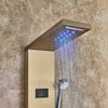 Gold LED Shower Panel Column Tower Massagers Body Jets Bathroom Mixer Taps Wall