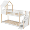 Kids Bunk Beds Frame High Sleeper 3ft Single Treehouse Pine Wood Bed w/Ladder BT
