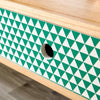 Brown Coffee Table Green Storage Drawer Open Shelf Black Metal Hairpin Legs