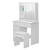 White Dressing Table Wood Makeup Desk with Mirror 5 Drawers Stool Shelf Bedroom
