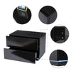 LED Bedside Table Chest of Drawer with 2 Drawers High Gloss with USB Light Black