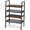 Set of 2 Stackable Shelf Industrial 2/4-Tier Storage Rack Ladder Shelving Unit