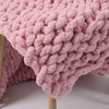 Chunky Chenille Knitted Blanket Sofa Bed Chair Throw Pillow Soft Hand-woven Pads