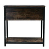 Industrial Side Lamp Table Bedside Cabinet Nightstand With Storage Shelf Drawer