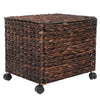 Mobile Seagrass Basket Hamper Clothes Toys Blanket Closet Storage Box with Lid