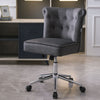 Swivel Computer Desk Chair Velvet Upholstered Button Back Office Executive Chair