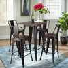 High Bistro Bar Table & 2/4 Stools Set Breakfast Dining Table Chair Set Pub Unit