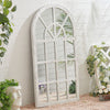 Large Arch Mirror Garden Indoor Outdoor Gothic White Wooden Frame Wall Mounted