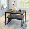 Industrial Wooden Dining Table Set 2 Bench Home Kitchen Furniture Patio Outdoor