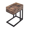 Industrial Wood Side Lamp Table Bedside Cabinet 1 Drawer Storage Laptop Desk New