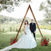 2Pcs Rustic Wooden Wedding Arch Triangle Arbor Backdrop Party Stand 8.2ft 9.8ft