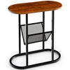 Industrial Side Table 2-tier End Table Nightstand Accent Console Table W/ Shelf