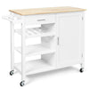 Kitchen Island Cart Rolling Storage Trolley Mobile Utility Serving Cart w/Drawer