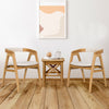 Leisure Bamboo Chair Indoor Armchair Padded Kitchen Dining Chair W/ Curved Back