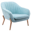Modern Upholstered Fabric Armchair Oyster Scallop Back Chair Single Lounge Sofa