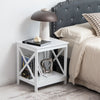 2-tier Side Table Modern End Table Coffee Table X-shape Nightstand Display Shelf