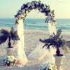 2.4M Metal Garden Arch Wedding Backdrop with Graceful Curve for Climbing Plants