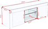 Panana TV Unit Cabinet Sideboard Glass Shelf Storage Modern Stand Matt Black