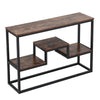 Industrial Rustic Wood Coffee Table Storage Display Shelf Console Table TV Stand
