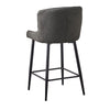 2 pcs Faux Leather Bar Stools Diamond Padded Seat Metal Legs Footrest Breakfast