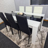 Dining Table Set and 6 4 black white Leather chairs kitchen table set of 4 or 6