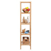 Modern 5 Tiers Storage Rack Shelving Bookcase Bamboo Books Plant Shelf Home