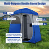 Double-Room Camping Shower Tent Changing Room Privacy Tent W/ Ground Stakes