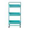 3 Tiers Kitchen Trolley Cart Slim Rolling Storage Rack Tray Shelf Rolling Wheels