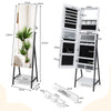 2-in-1 Jewelry Cabinet Jewelry Armoire Organizer w/ Full-Length Mirror and LED